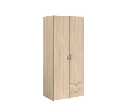 Armoire DAILY2 avec 2 portes 2 tiroirs imitation Chêne sonoma et blanc