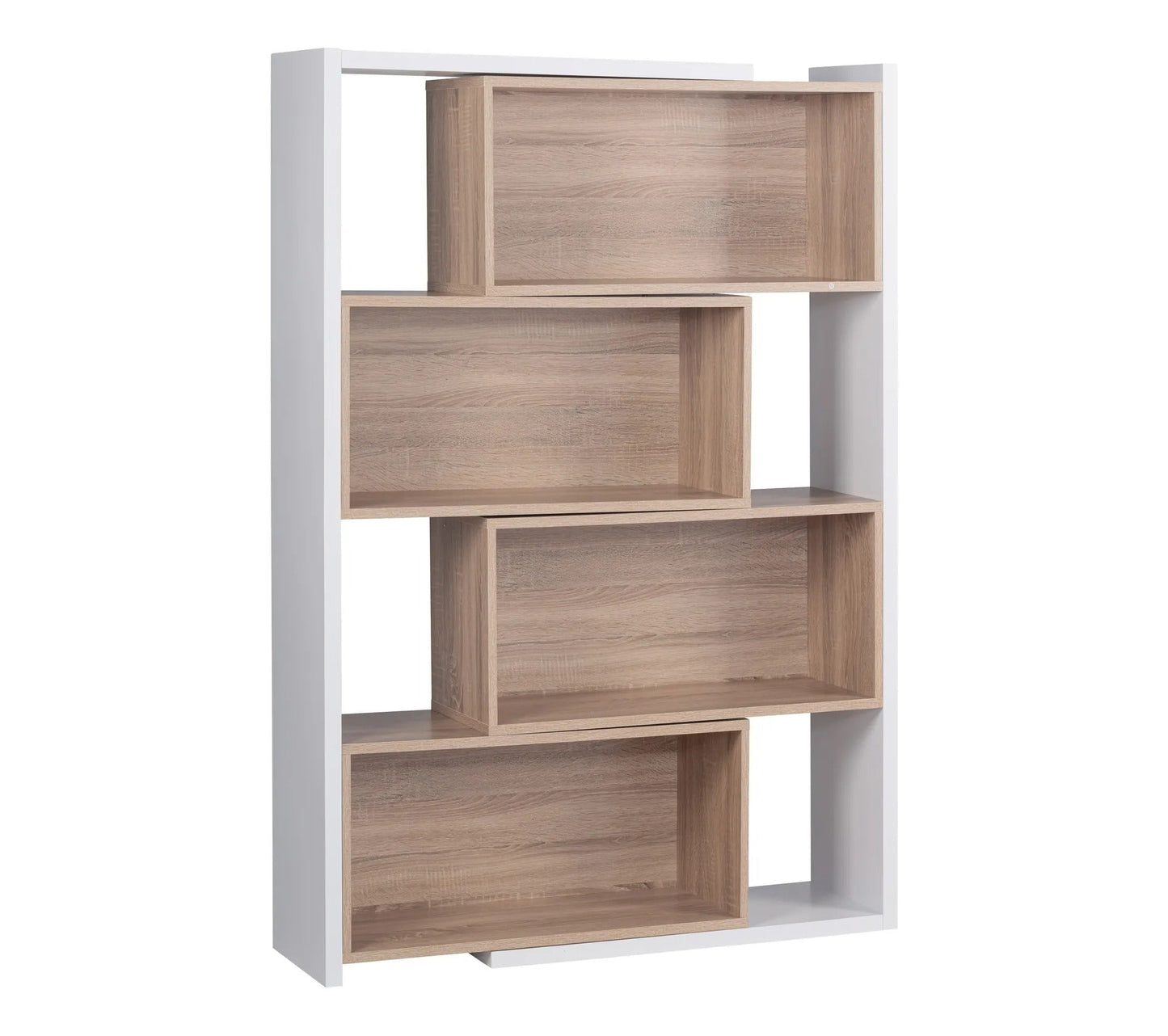 Librería modular INGENUE imitación blanco y roble