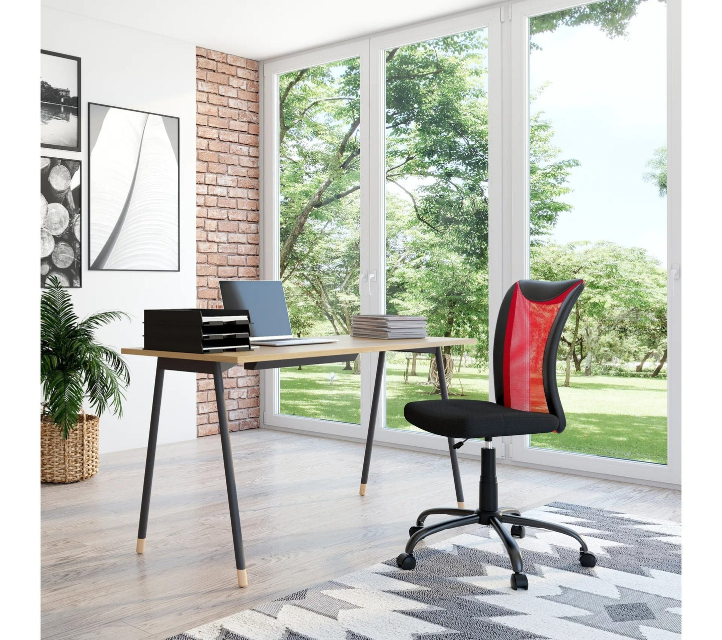 Fauteuil de bureau COMETT 2 Noir et rouge