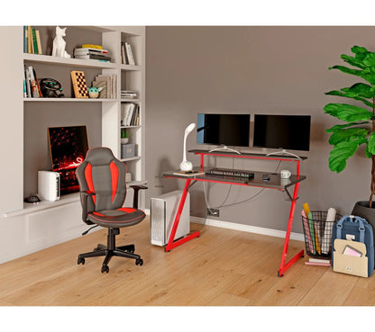 Fauteuil de bureau PUNCHY 2 Noir, rouge et gris