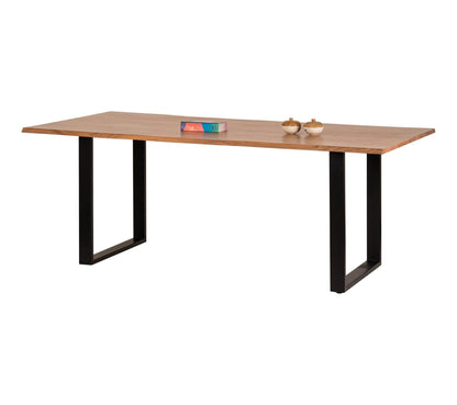 Table de séjour L.200 x l.100 cm VATIRA acacia et noir