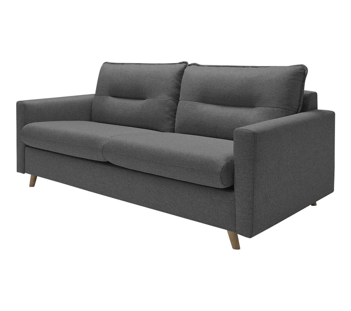 SINKI sofá semi-express convertible de 3 plazas, tela gris antracita, cama 182x142cm