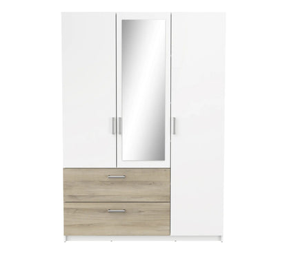 Armario 3 puertas 2 cajones L.134 cm READY imitación roble Kronberg y blanco