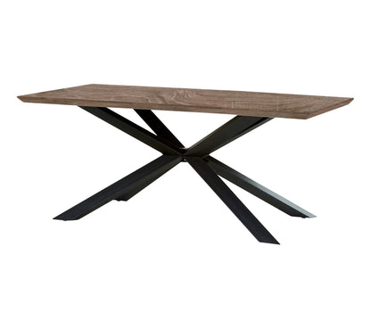 Table à manger L.180 cm ARYA imitation chêne gris et noir