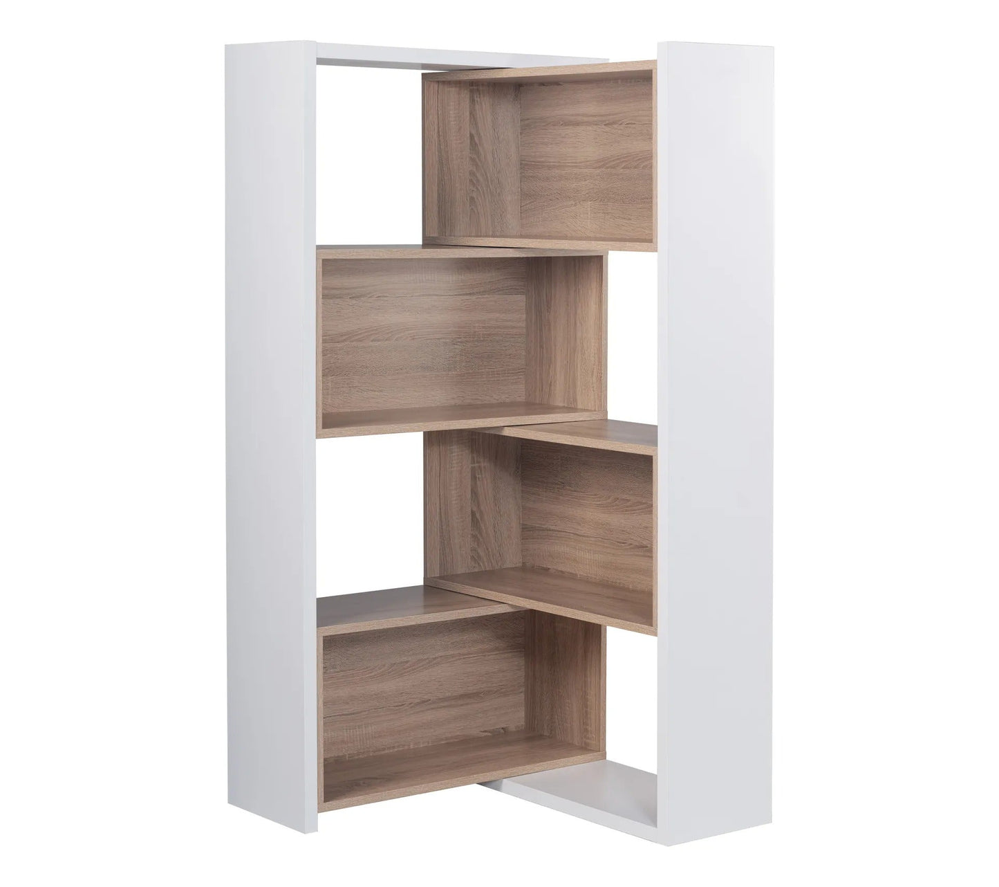 Librería modular INGENUE imitación blanco y roble