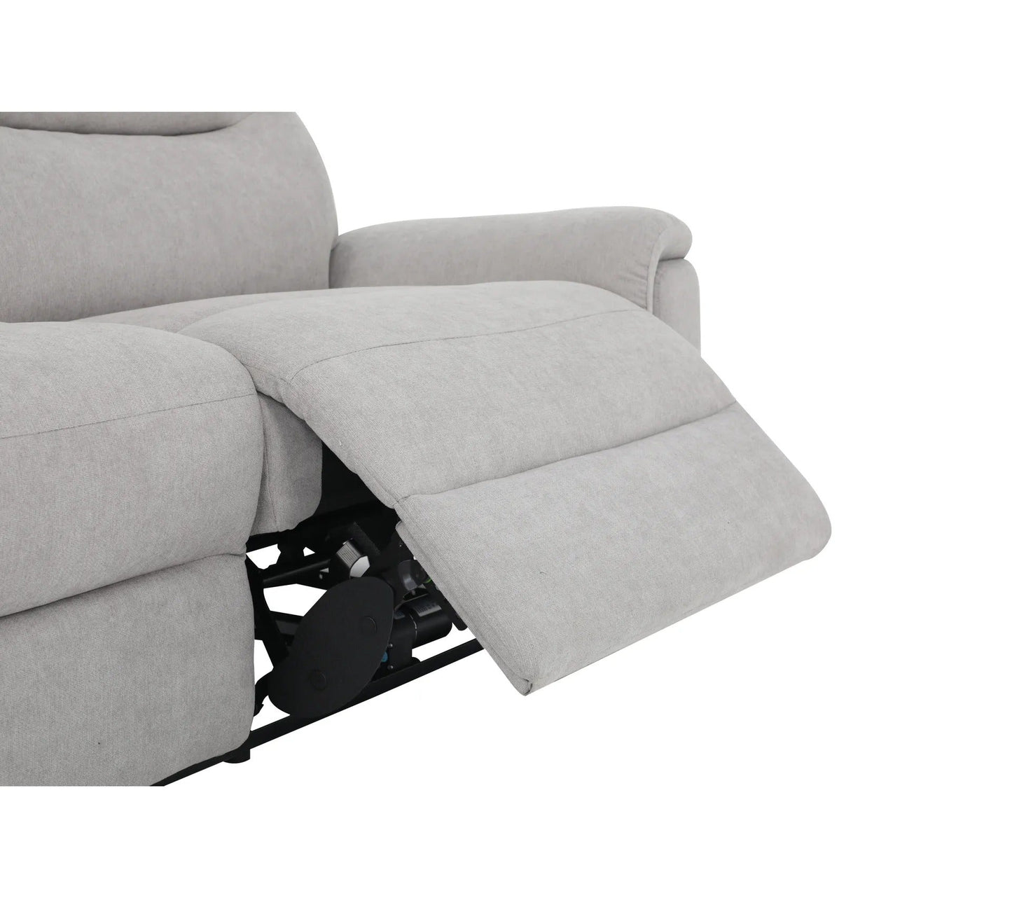 Elektrisches 3-Sitzer-Relaxsofa ATOW aus hellgrauem Stoff