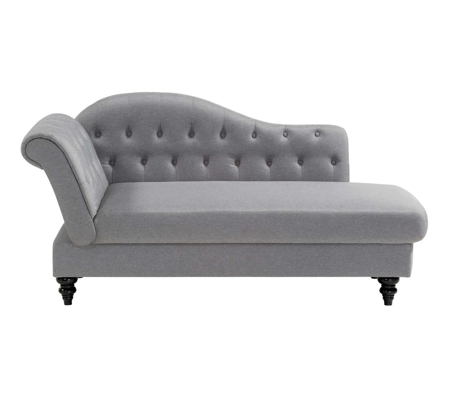 Méridienne convertible avec coffre LALOU Tissu gris