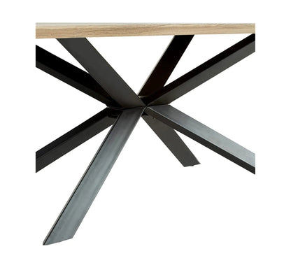 Mesa de comedor L.180 cm ARYA imitación roble gris y negro