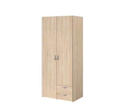 Armoire DAILY2 avec 2 portes 2 tiroirs imitation Chêne sonoma et blanc