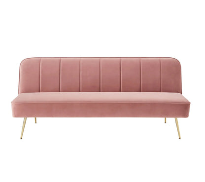 Banquette 3 places convertible LILY en velour rose