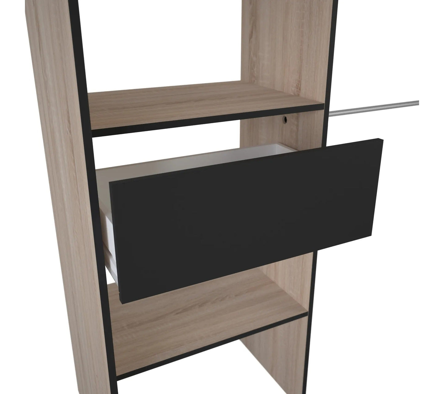 Armoire dressing extensible MOKA imitation Chêne brossé et noir