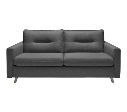 Canapé 3 places convertible semi-express SINKI tissu gris anthracite couchage 182x142cm