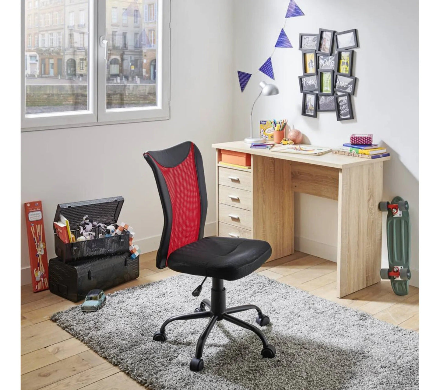 Fauteuil de bureau COMETT 2 Noir et rouge