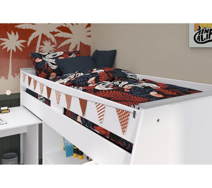 Kombiniertes Bett mit Schreibtisch 90x200 cm LOAN weiß