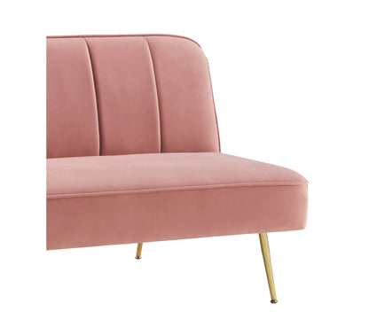 Banquette 3 places convertible LILY en velour rose