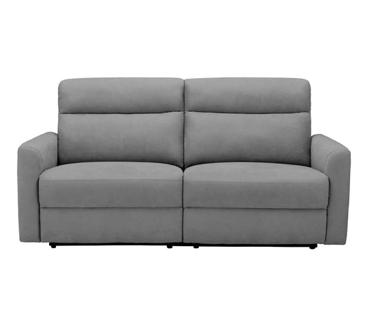 3-Sitzer-Sofa 2 manuelle Relaxsessel CORRANO hellgrauer Stoff