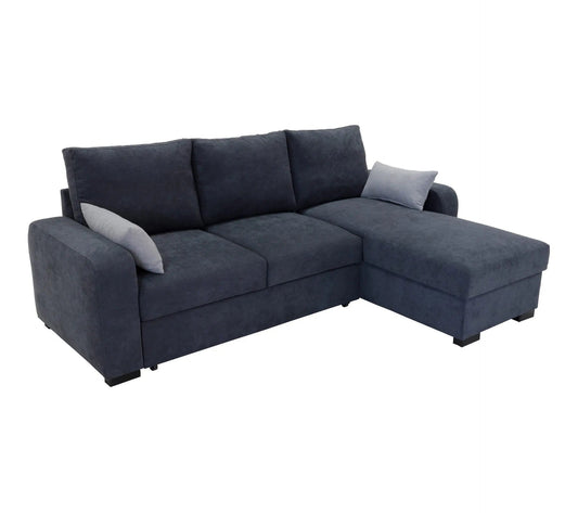 Umwandelbares Ecksofa, wendbare Chaiselongue aus dunkelgrauem Stoff BROADWAY