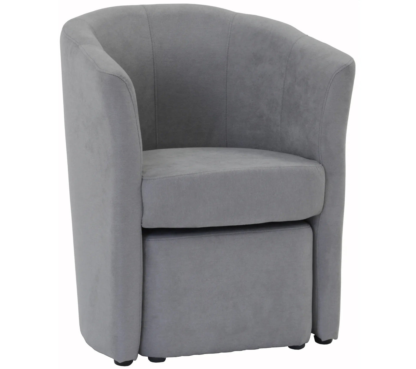 Fauteuil cabriolet et pouf CLAYTON tissu Soro gris clair