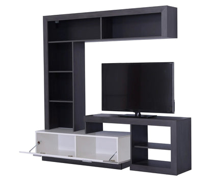 Mueble TV GLEN Blanco y negro imitación madera