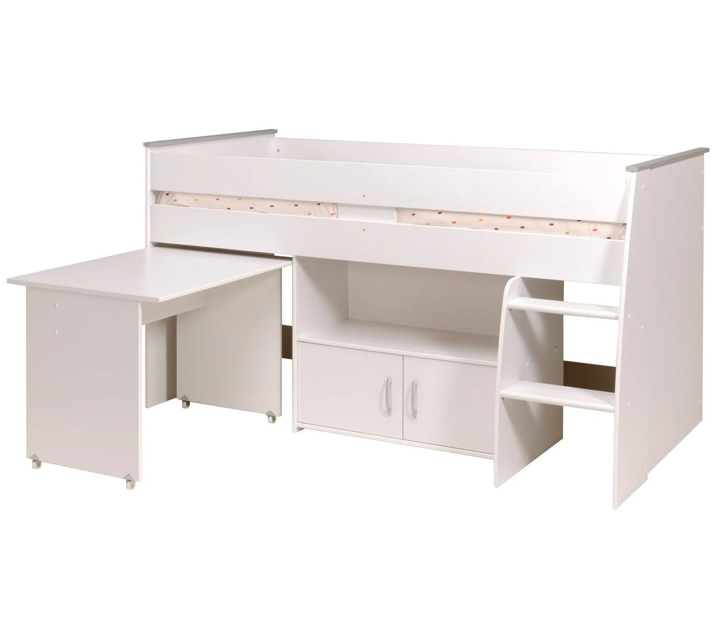 Lit combiné avec bureau 90x200 cm LOAN blanc