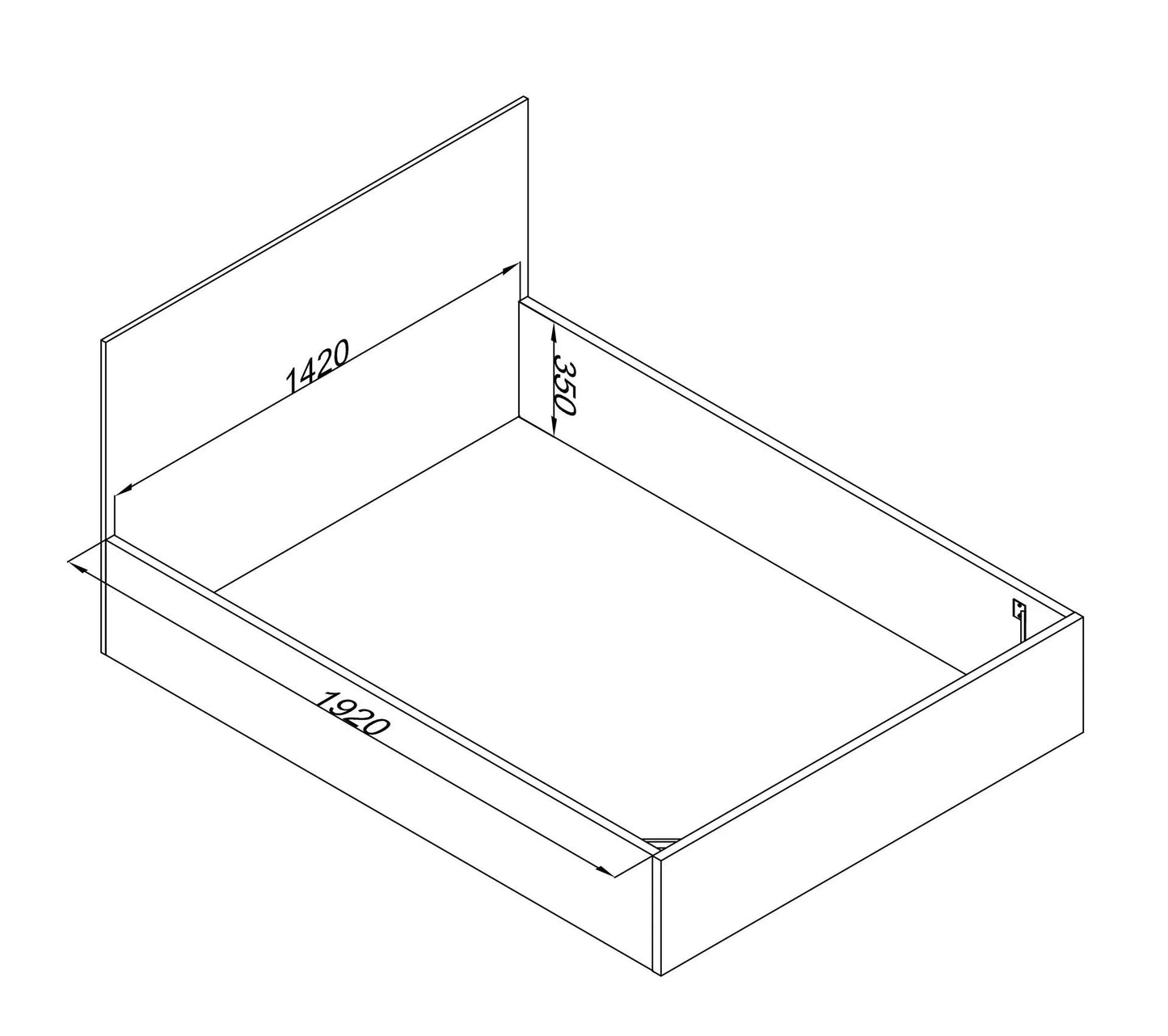 MALACA Bett mit Stauraum 140 x 190 cm + hochklappbares Metallgestell aus Eiche und Rattanimitat