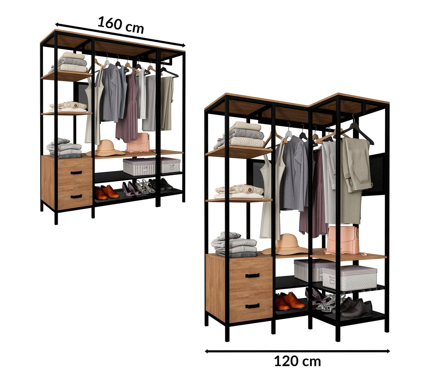 MALLORY vestidor esquinero modular estilo industrial