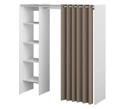 Vestidor Tom Blanco Y Cortina Taupe Una Columna 160 X 182