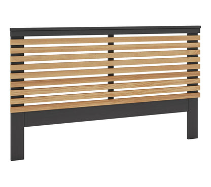 Tête de lit 140 cm LAVIS noir et bois ciré