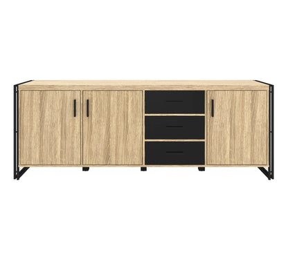 PARKER 3-türiges Sideboard aus Eiche und Schwarzimitat