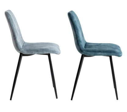 Lot de 2 chaises DIANE en velours bleu