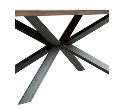 Table à manger L.180 cm ARYA imitation chêne gris et noir