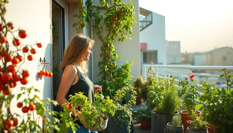 Balcon aménagé en potager productif et coloré