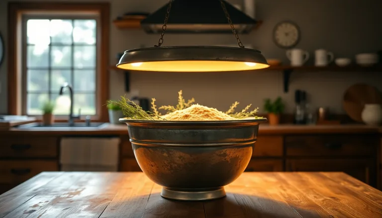 Vieil ustensile de cuisine détourné en objet de décoration sur une étagère.