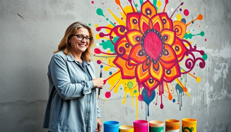 Un mur dénudé avant et après une décoration audacieuse et colorée, montrant une transformation spectaculaire.