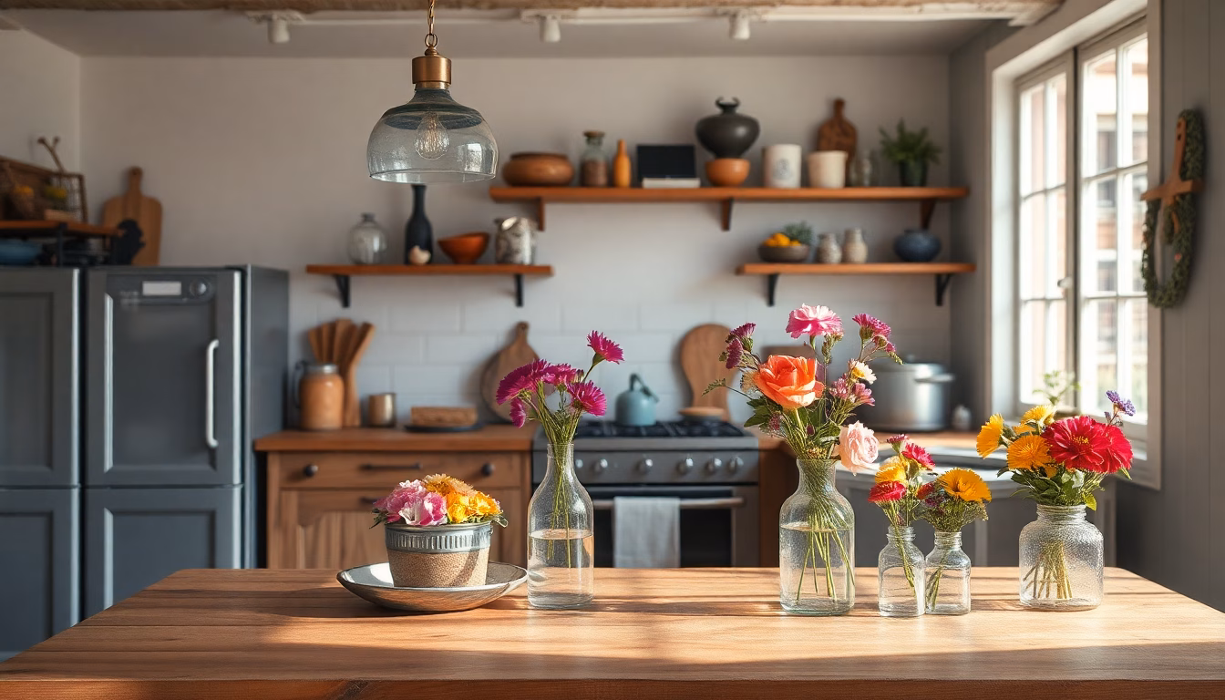 Divers objets de cuisine recyclés en éléments de décoration stylés