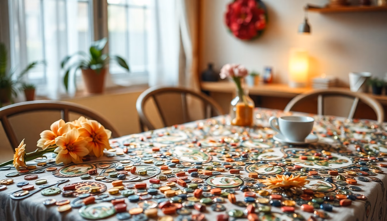 Une création artistique réalisée avec des capsules de café colorées