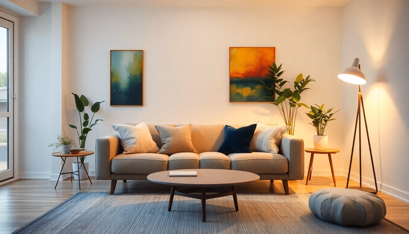 Salon confortable et harmonieux