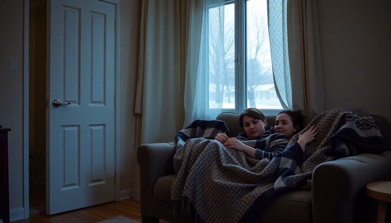 Une porte de chambre mal ajustée, montrant un espace par lequel l'air passe.