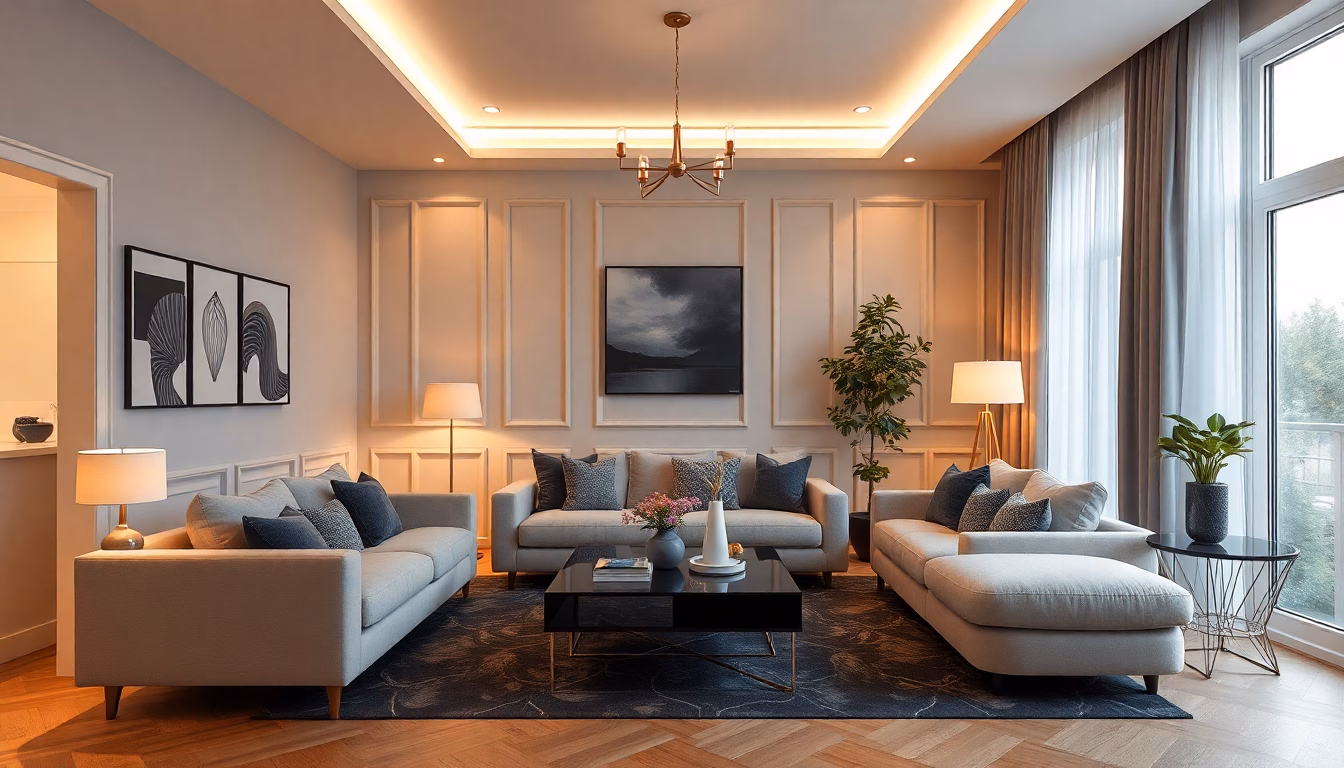 Architecte d'intérieur montrant un avant/après d'une pièce transformée