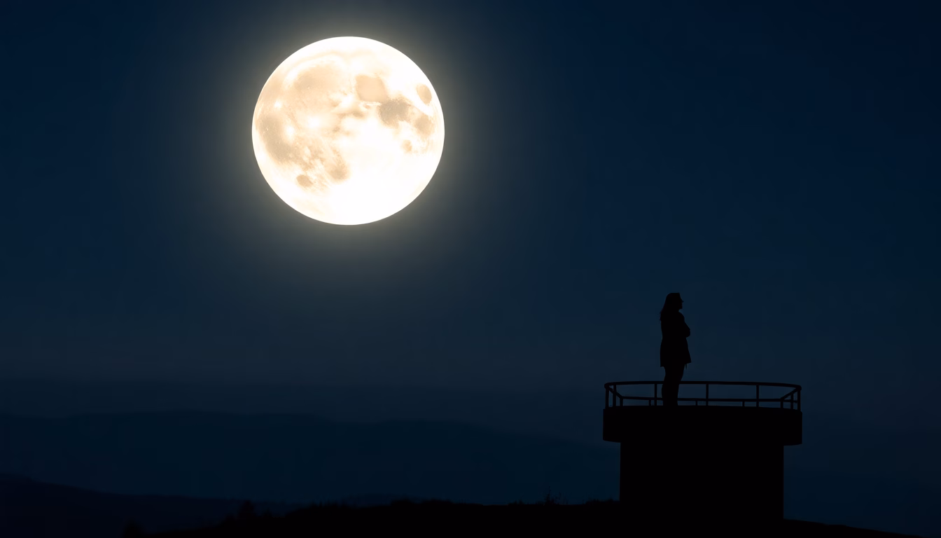 Image d'une super lune dans le ciel nocturne