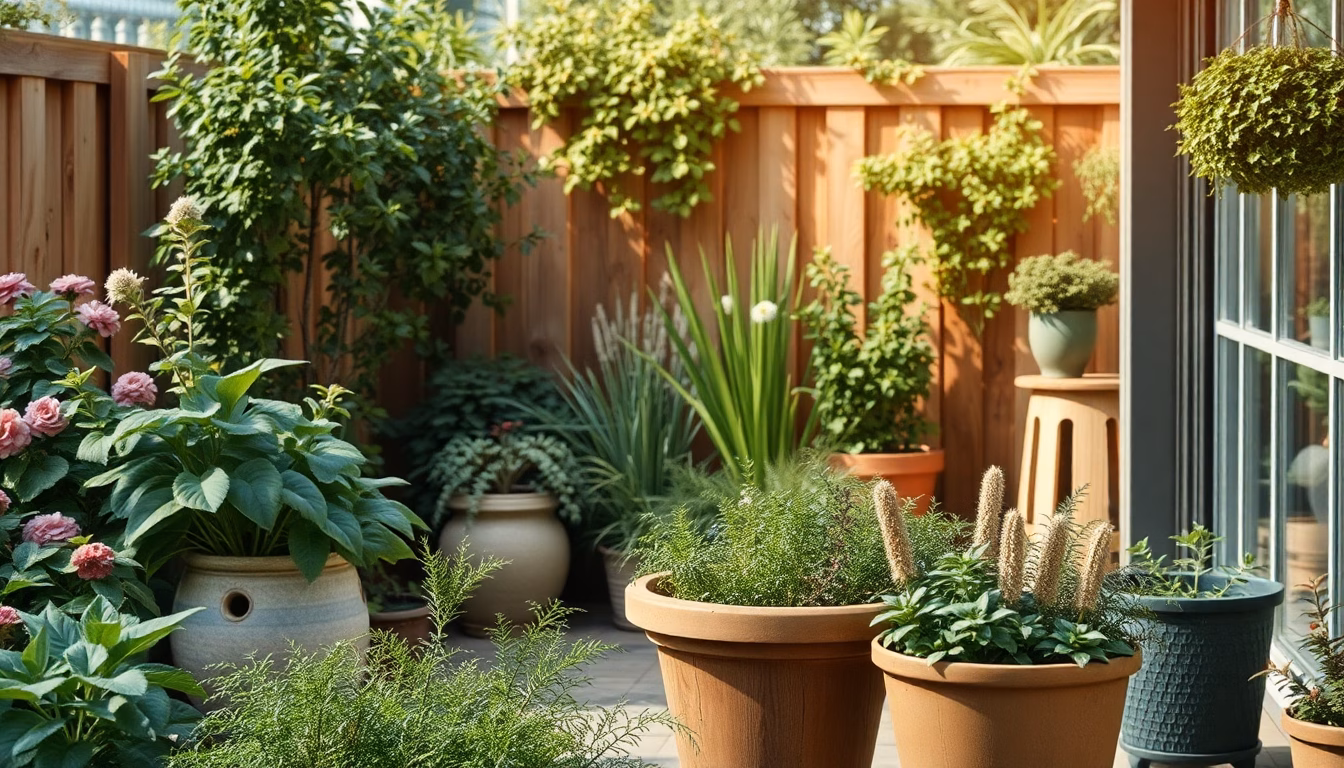 jardin bien aménagé luxuriant et entretenu