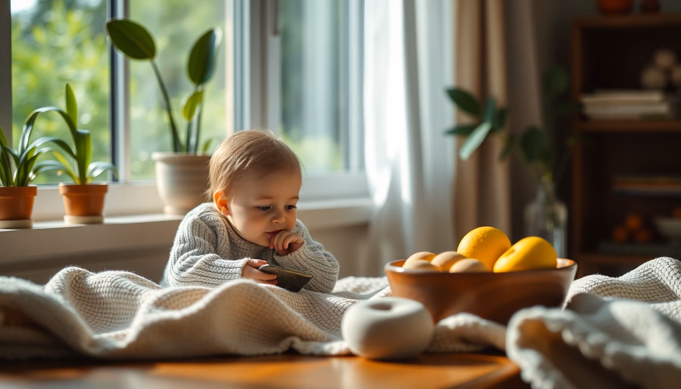 Couple heureux avec nouveau-né et symboles familiaux