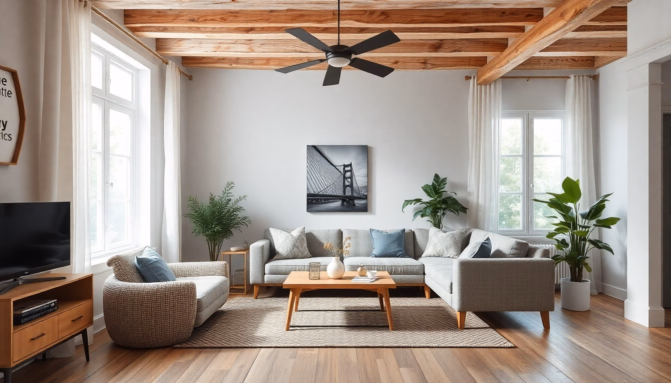 pièce à vivre élégamment décorée